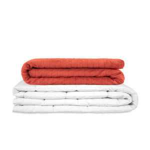 Manta terapéutica original - Manta con peso con funda para 4 estaciones en rojo para adultos
