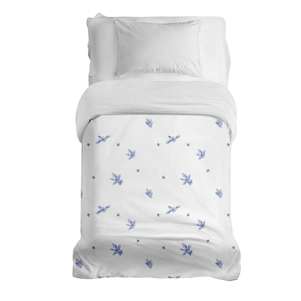 Manta terapéutica original - Funda de algodón Flor azul