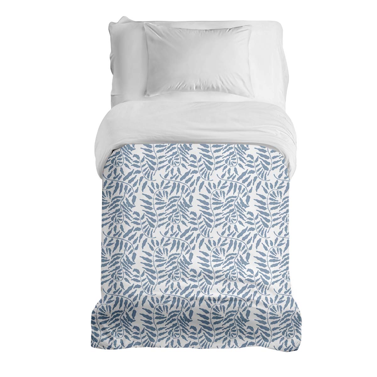 Manta terapéutica original - Funda de algodón con plantas azules
