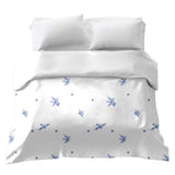 Manta terapéutica original - Funda de algodón Flor azul