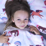 Almohada de salud con diseño de caballos para niños