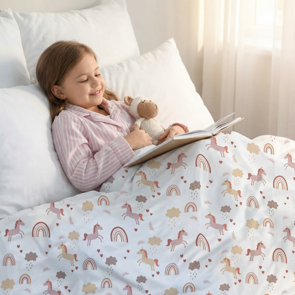 Manta terapéutica original - Manta de peso unicornio con funda de algodón para niños