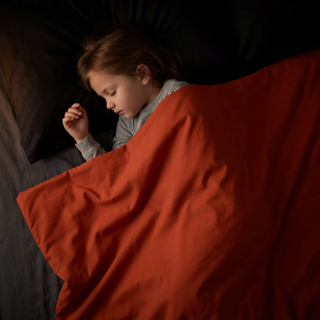 Original Therapiedecke - Gewichtsdecke mit Baumwollbezug in Rostrot für Kinder