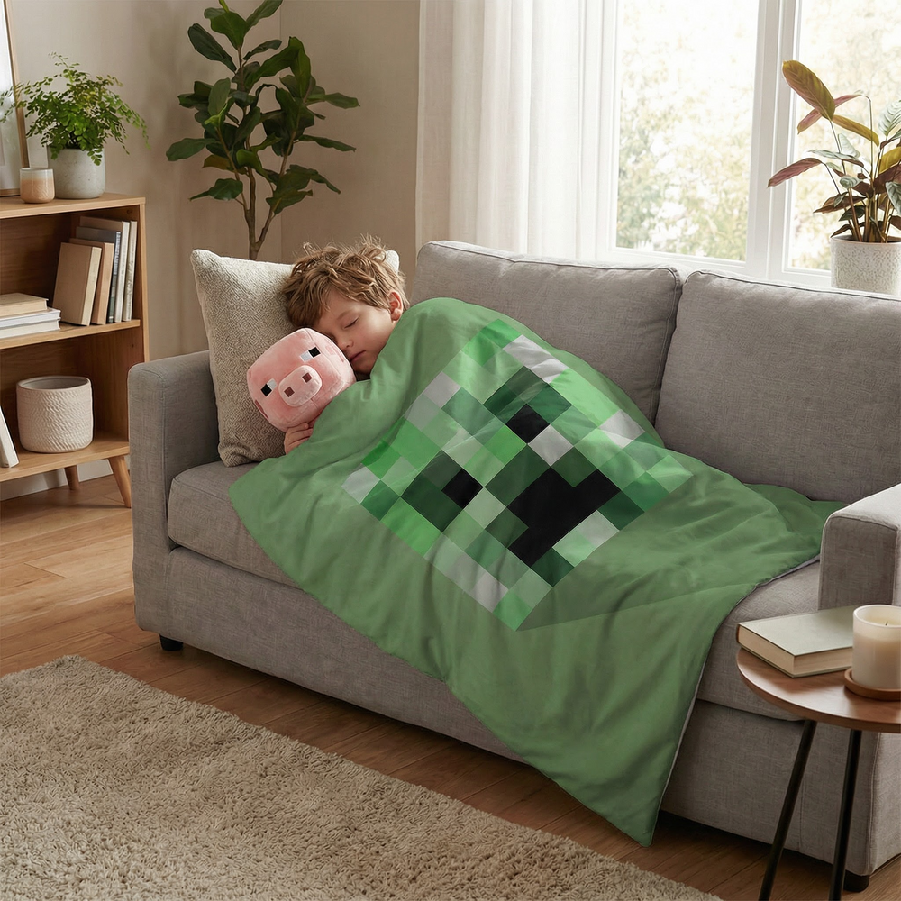 Manta terapéutica original - Manta con peso Minecraft Creeper con funda de algodón para niños y adultos