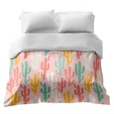 Manta terapéutica original - Funda de algodón rosa con coloridos cactus