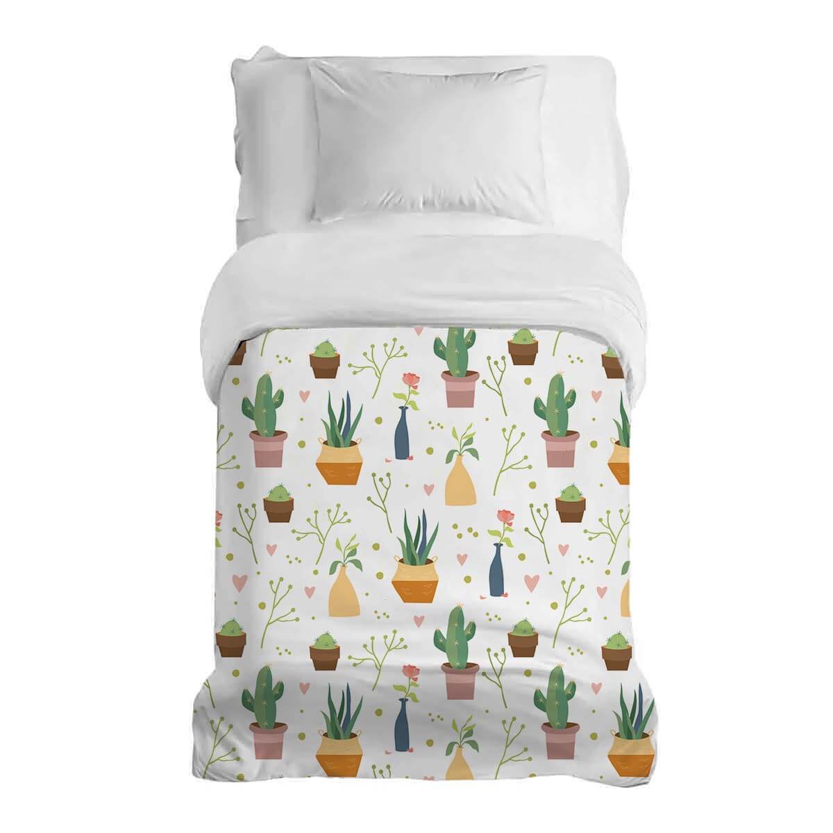 Manta terapéutica original - Funda de algodón Plantas de interior coloridas