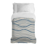 Manta terapéutica original - Funda de algodón beige con ondas azules