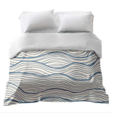 Manta terapéutica original - Funda de algodón beige con ondas azules