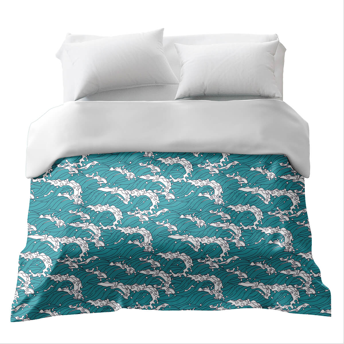 Manta terapéutica original - Funda de algodón Ola japonesa