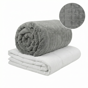 Manta terapéutica original - Manta con peso con funda para las 4 estaciones en gris para adultos