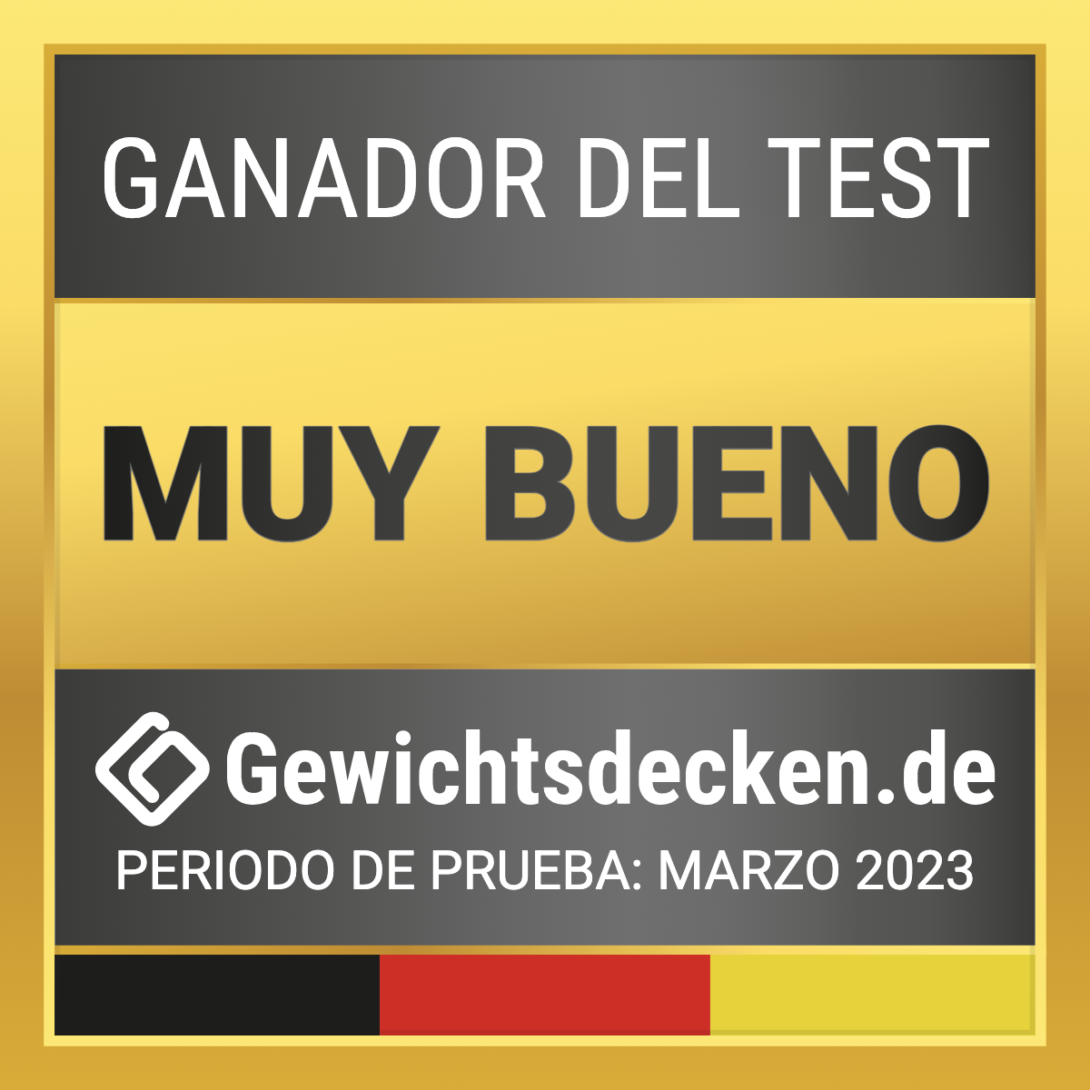 Ganador del test – muy bueno – Gewichtsdecken.de – periodo de prueba: marzo 2023