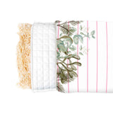 Almohada de salud blanca y roja con ramas para adultos