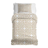 Juego de ropa de cama con mantas terapéuticas beige con formas