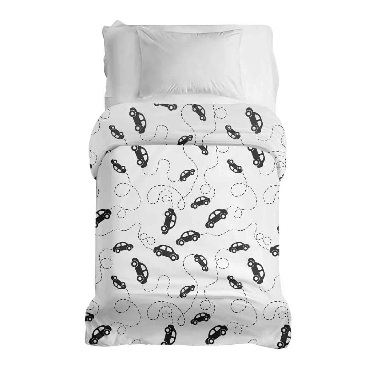 Manta terapéutica original - Funda de algodón con coches negros