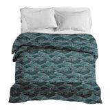 Manta terapéutica original - Funda de algodón ondas turquesa-verde