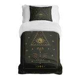 Juego de ropa de cama con manta terapéutica negro sol y cosmos