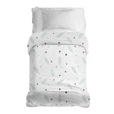 Manta terapéutica original - Funda de algodón blanca con plumas y puntos