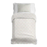Set de ropa de cama con manta terapéutica y patrón de rayas doradas