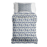 Juego de ropa de cama con manta terapéutica, olas blancas y azules