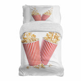 Juego de ropa de cama para terapia con manta blanca con palomitas de maíz