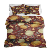 Juego de ropa de cama con mantas terapéuticas rojo con calabazas