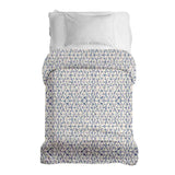 Manta terapéutica original - Funda de algodón blanca con delicadas formas azules