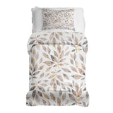 Set de ropa de cama con manta terapéutica blanca con ramas marrón claro