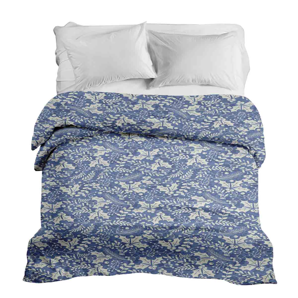 Manta terapéutica original - Funda de algodón azul Navidad