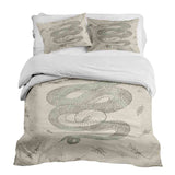 Juego de ropa de cama beige con manta terapéutica y serpiente