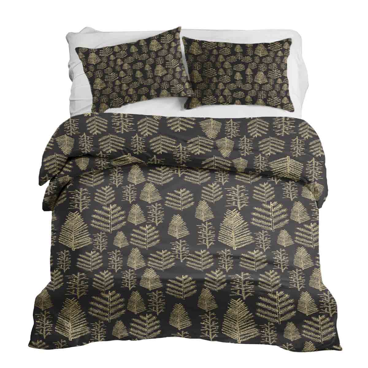 Set de ropa de cama con manta terapéutica y motivo de bosque