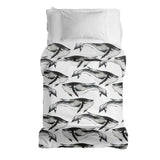 Manta terapéutica original - Funda de algodón ballena azul negra