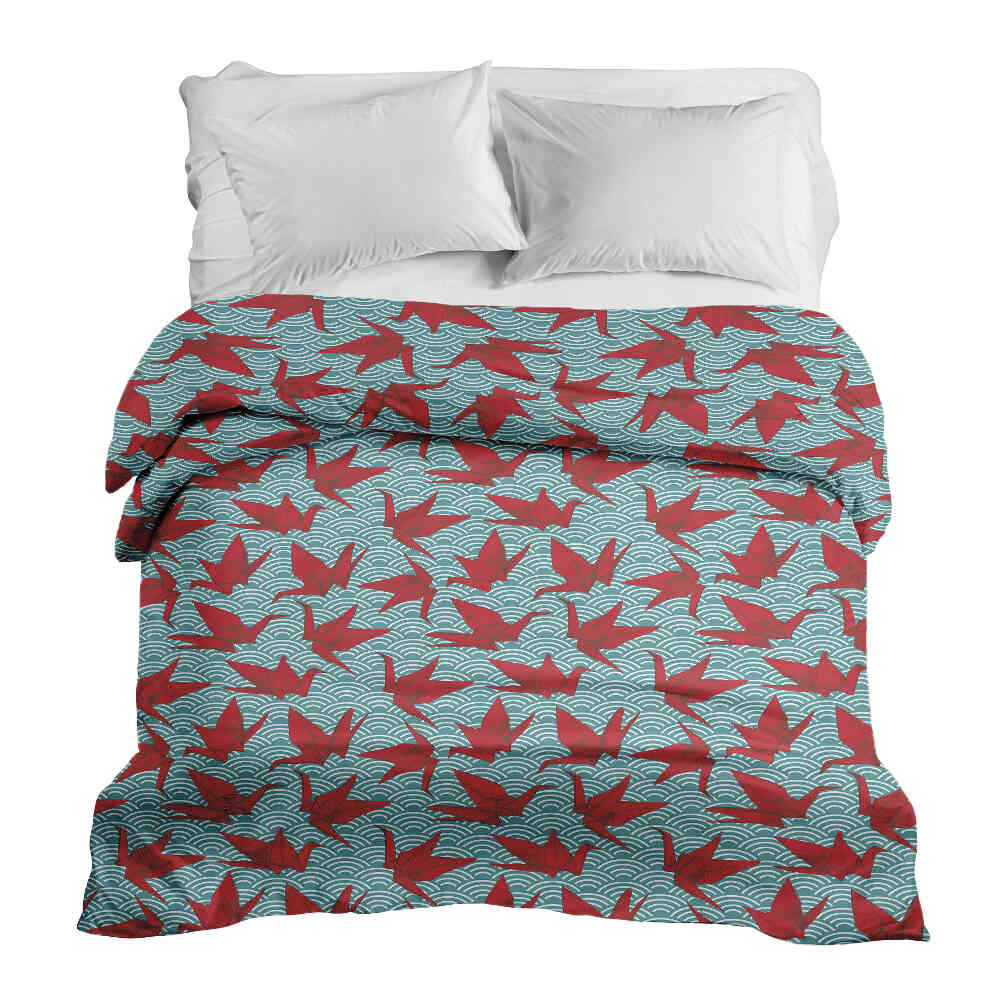 Manta terapéutica original - Funda de algodón roja Origami