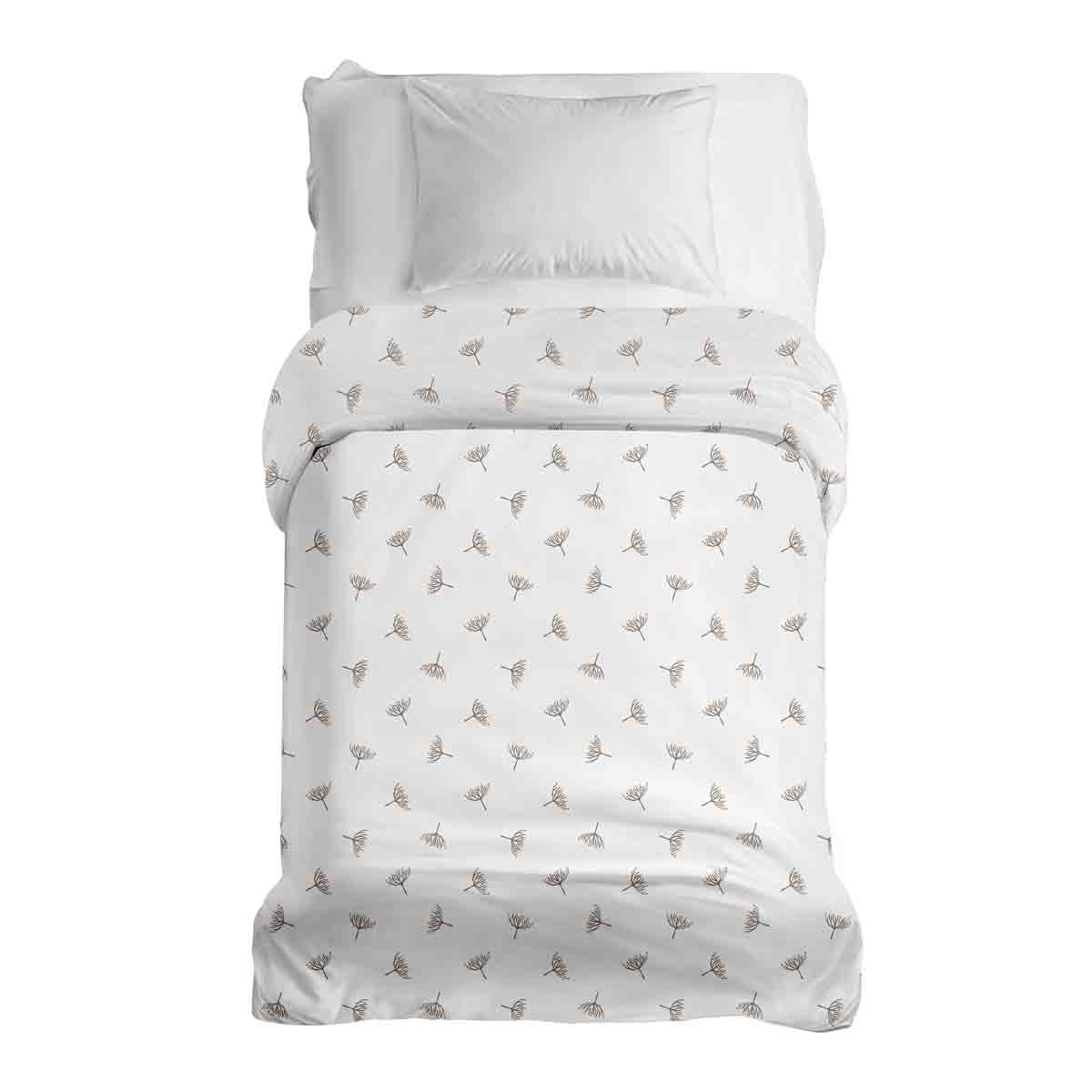 Manta terapéutica original - Funda de algodón blanca con pequeñas ramas de muérdago