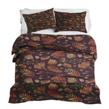 Set de ropa de cama con manta terapéutica hojas otoñales marrones