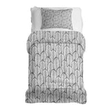 Juego de ropa de cama con manta terapéutica gris con hojas de arce