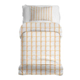 Set de ropa de cama con manta terapéutica amarillo a cuadros