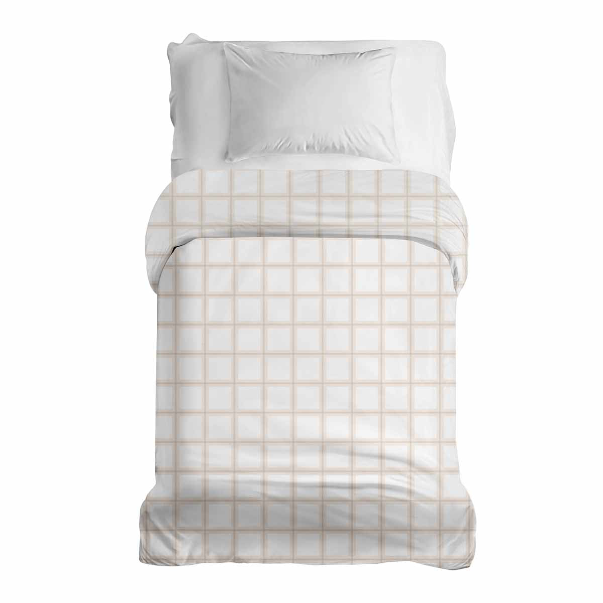 Manta terapéutica original - Funda de algodón naranja beige a cuadros