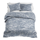 Set de ropa de cama con manta terapéutica patrón ondulado azul