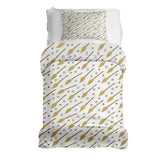 Juego de ropa de cama con manta terapéutica blanca con la escoba de Harry