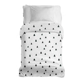 Manta terapéutica original - Funda de algodón blanca con triángulos en negro