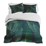 Set de ropa de cama con manta terapéutica Hojas verdes
