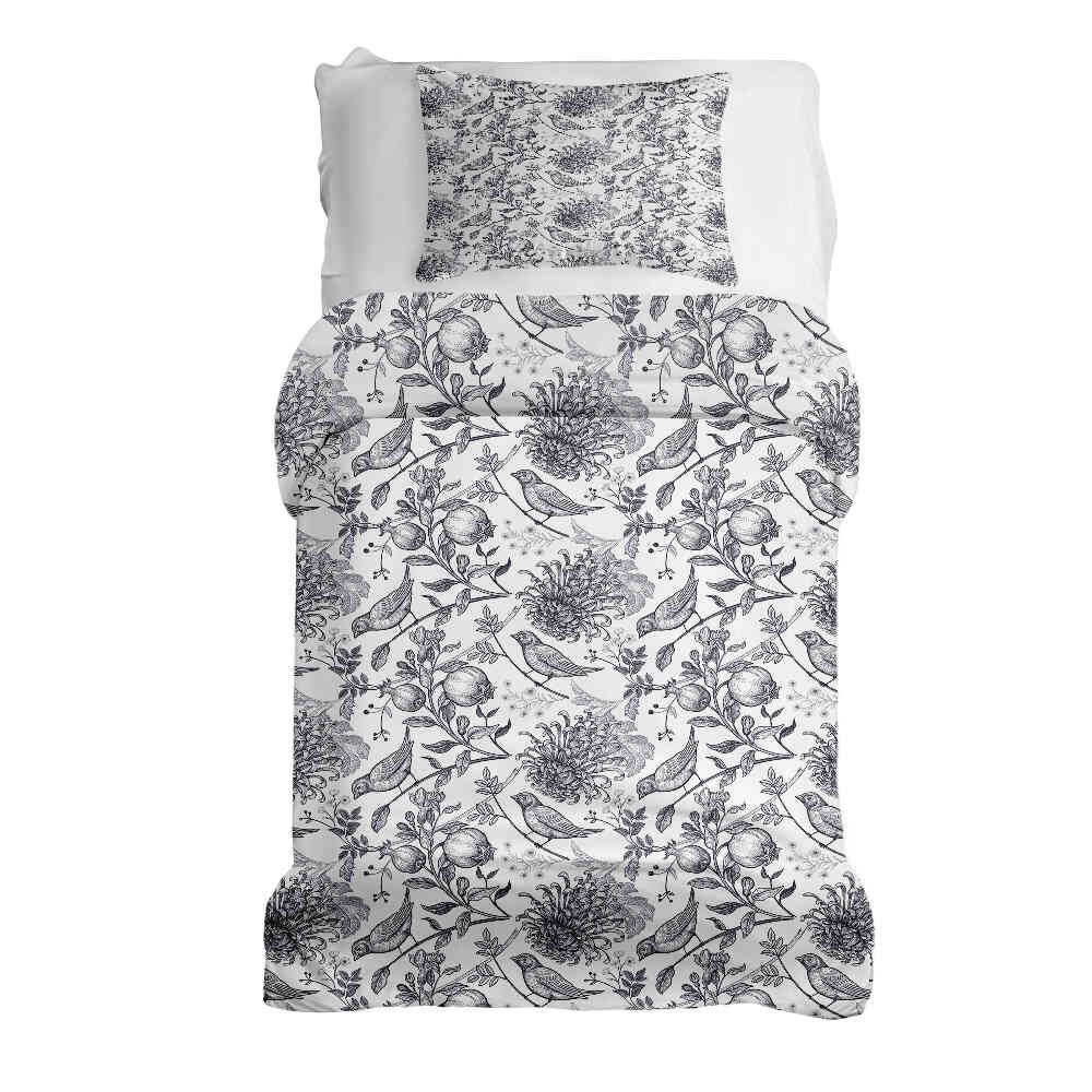 Set de ropa de cama y manta terapéutica gris primavera