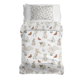 Juego de ropa de cama con manta terapéutica blanco animales tiernos