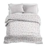 Juego de ropa de cama con mantas terapéuticas blancas con delicadas rosas