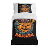 Juego de ropa de cama con manta terapéutica Halloween Calabaza