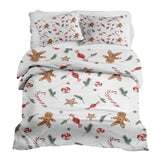 Juego de ropa de cama con manta terapéutica blanca para la época navideña