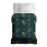 Manta terapéutica original - Funda de algodón verde con hoja dorada