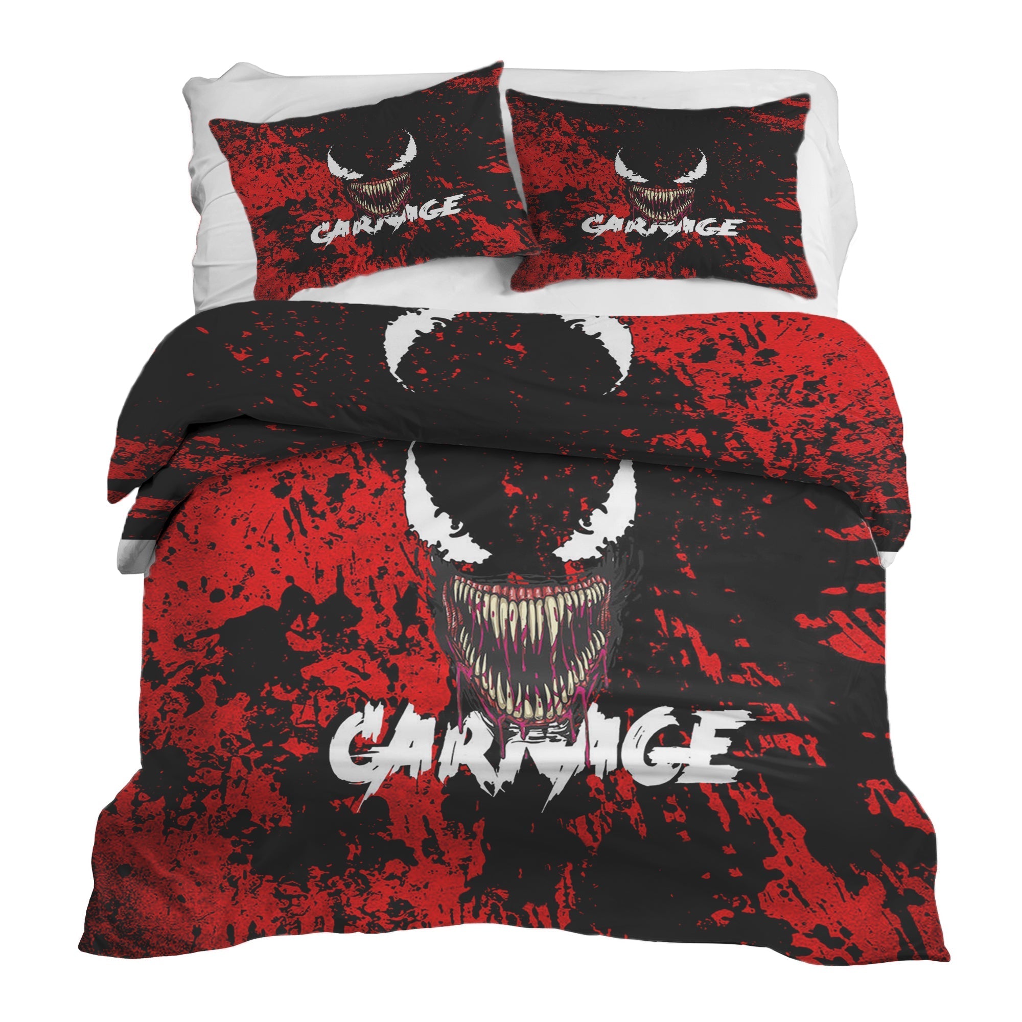 Juego de ropa de cama con manta terapéutica negro cara de comodín