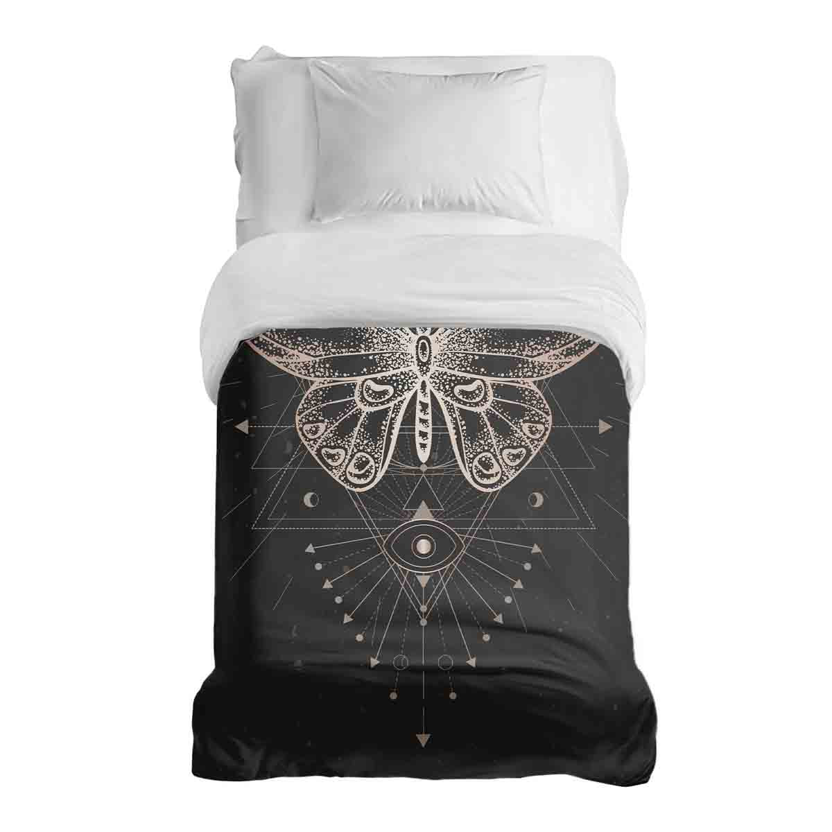 Manta terapéutica original - Funda de algodón negra con mariposa