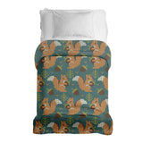 Manta terapéutica original - Funda de algodón verde con ardilla